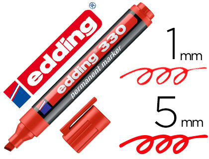 [153701] Rotulador edding marcador permanente 330 rojo punta biselada 1-5 mm recargable