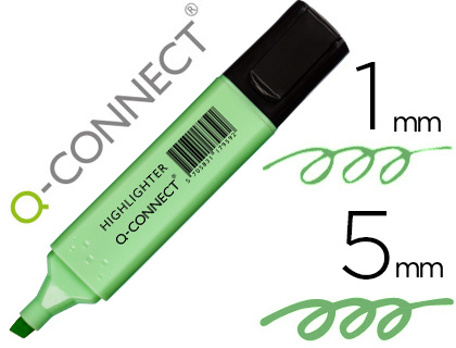 [152531] Rotulador q-connect fluorescente pastel verde punta biselada