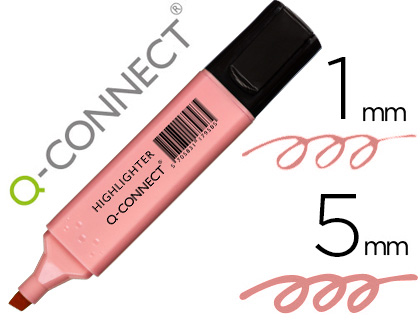 [152530] Rotulador q-connect fluorescente pastel rosa punta biselada