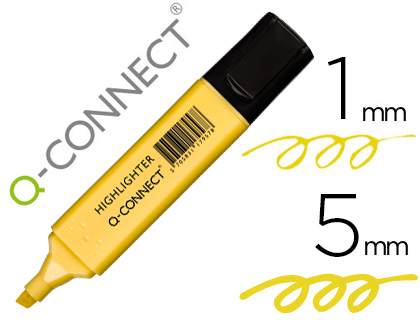 [152527] Rotulador q-connect fluorescente pastel amarillo punta biselada