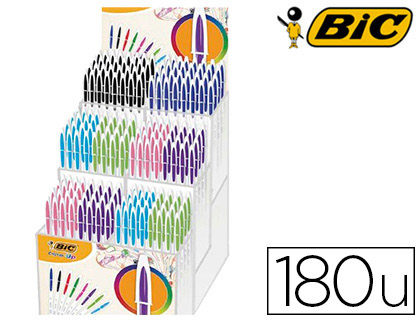 [152096] Boligrafo bic cristal up bicolor punta de 1,2 mm expositor de 180 unidades colores surtidos