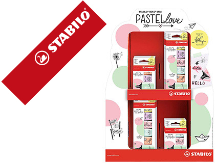 [152079] Rotulador stabilo boss mini pastel love expositor de 72 unidades colores surtidos
