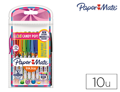 [152020] Boligrafo paper mate inkjoy 100 candy pop blister de 10 unidades colores surtidos