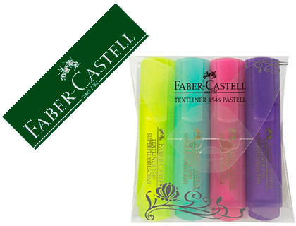 [151868] Rotulador faber fluorescente 1546 color pastel estuche 4 unidades colores surtidos