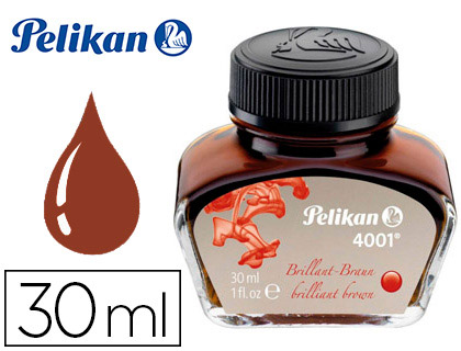 [90430] Tinta estilografica pelikan 4001 marron brillante bote 30 ml
