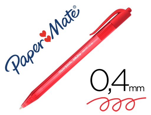 [79666] Boligrafo paper mate inkjoy 100 retractil punta media rojo