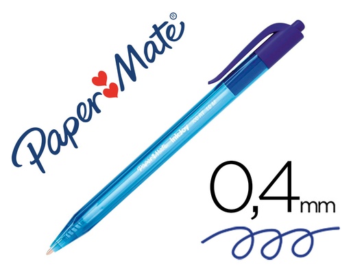 [79665] Boligrafo paper mate inkjoy 100 retractil punta media azul