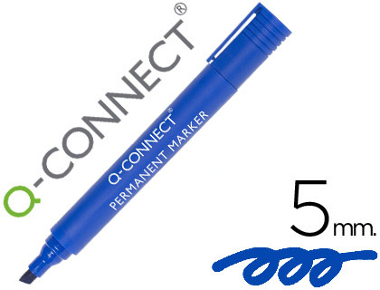 [78922] Rotulador q-connect marcador permanente azul punta biselada 5 mm