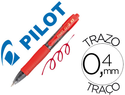 [77898] Boligrafo pilot g-2 pixie rojo tinta gel retractil sujecion de caucho