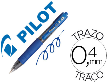 [77896] Boligrafo pilot g-2 pixie azul tinta gel retractil sujecion de caucho
