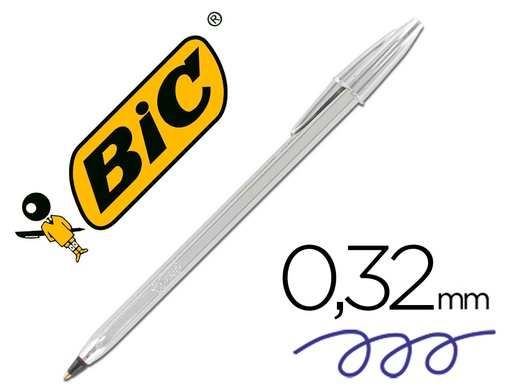 [77723] Boligrafo bic cristal celebration plata tinta negra unidad