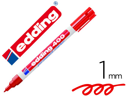 [77569] Rotulador edding marcador permanente 400 rojo punta redonda 1 mm recargable