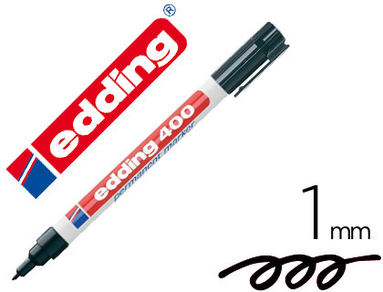 [77558] Rotulador edding marcador permanente 400 negro punta redonda 1 mm recargable
