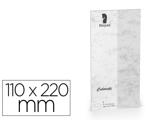 [167193] Sobre rossler coloretti dl americano color marmol gris 110x220 mm pack de 5 unidades