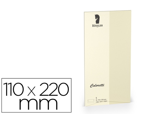 [167192] Sobre rossler coloretti dl americano color marmol crema 110x220 mm pack de 5 unidades