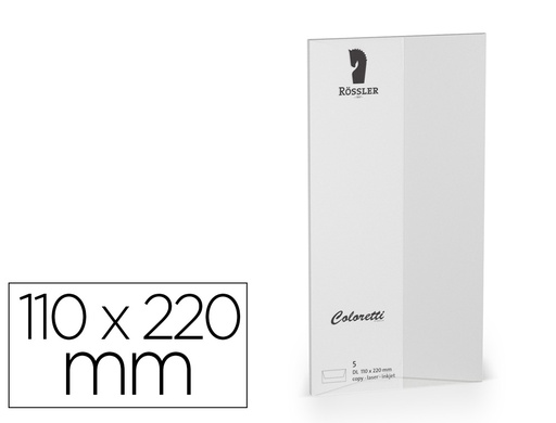 [167190] Sobre rossler coloretti dl americano color gris claro 110x220 mm pack de 5 unidades