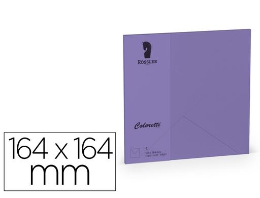 [167188] Sobre rossler coloretti cuadrado grande color lila 164x164xmm pack de 5 unidades