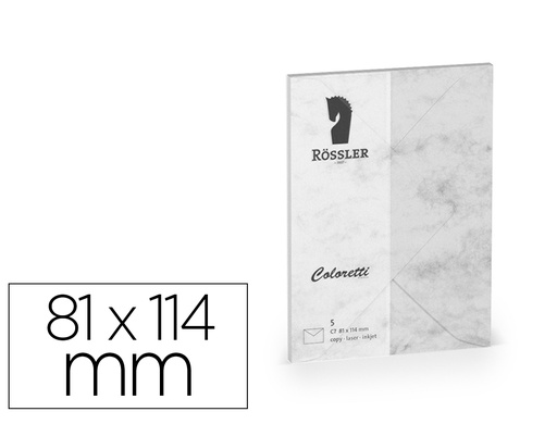 [167185] Sobre rossler coloretti c7 color marmol gris 81x114 mm pack de 5 unidades