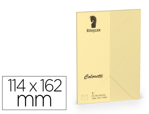 [167180] Sobre rossler coloretti c6 ministro color marron arena 114x162 mm pack de 5 unidades