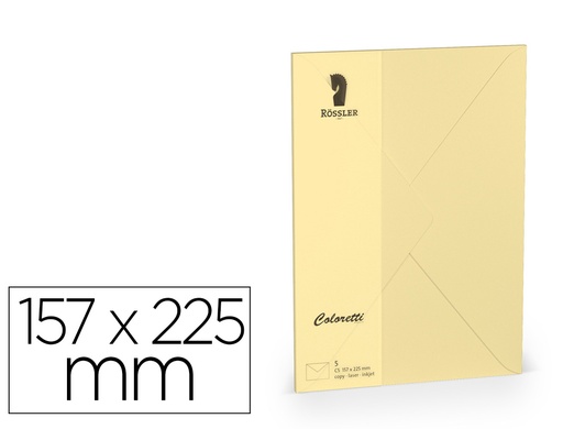 [167174] Sobre rossler coloretti c5 color marron arena 157x225 mm pack de 5 unidades