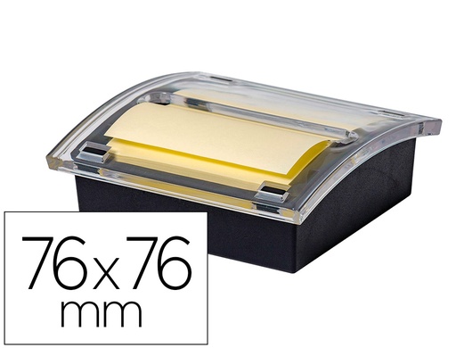 [164164] Soporte bloc de notas adhesivas quita y pon q-connect zigzag color negro con 1 bloc 76x76 mm