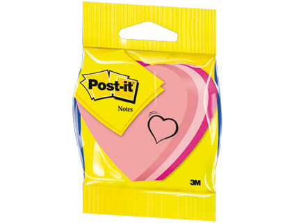 [32399] Blister papeleria 3m 2007h cubo de notas post-it troquelado corazon 3 colores neon