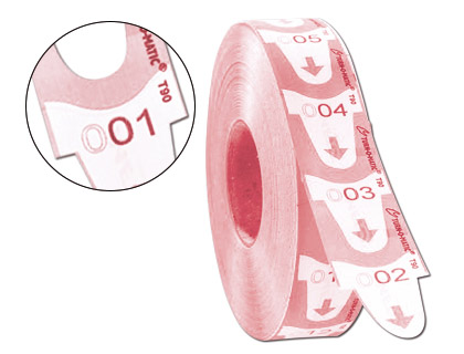 [77950] Tickets turnomatic 31x67 mm color rosa rollo 4000 tickets