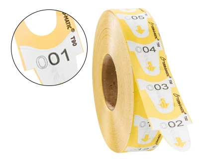 [77948] Tickets turnomatic 31x67 mm color amarillo rollo 4000 tickets