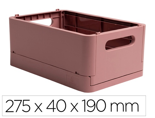[170779] Caja multiusos exacompta smart case din a5+ plastico reciclado plegable color rosa viejo 275x40x190 mm