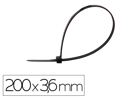 [170695] Brida q-connect color negro 200x3,6 mm bolsa de 100 unidades