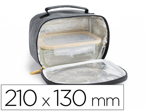 [167544] Bolso porta alimentos ibili lite tela con bolsillo exterior color gris 850 ml 210x130 mm