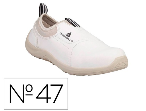[166744] Zapatos de seguridad deltaplus microfibra pu suela pu mono-densidad color blanco talla 47