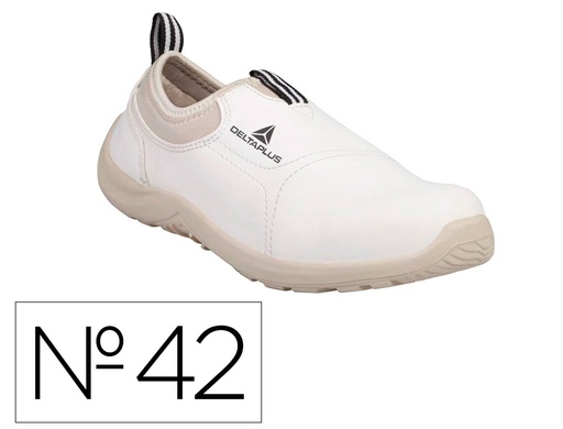 [166739] Zapatos de seguridad deltaplus microfibra pu suela pu mono-densidad color blanco talla 42