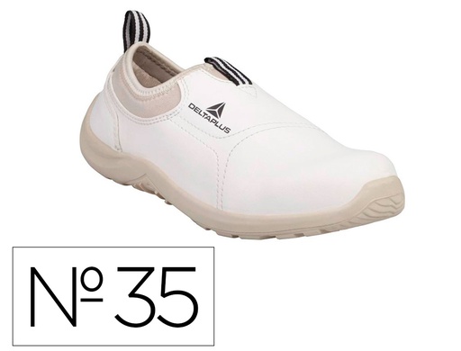 [166732] Zapatos de seguridad deltaplus microfibra pu suela pu mono-densidad color blanco talla 35