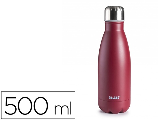 [165279] Botella portaliquidos ibili acero inoxidable termo color granada capacidad 500 ml