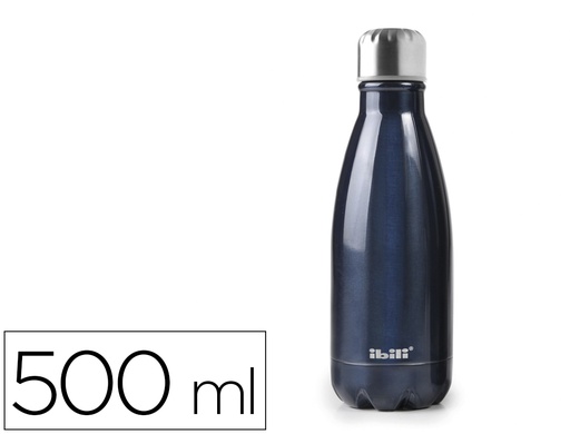 [165278] Botella portaliquidos ibili acero inoxidable termo color azul capacidad 500 ml