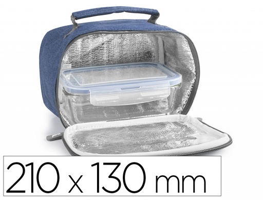 [165277] Bolso portaalimentos ibili tela con bolsillo exterior color azul 210x130 mm
