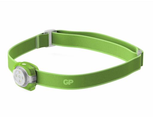 [165223] Linterna de cabeza gp infantil led 40 lumenes 2 niveles intensidad color verde