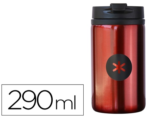 [162994] Vaso antartik acero inoxidable con tapa dosificador de seguridad y base acolchada 290 ml color rojo