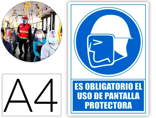 [160639] Pictograma archivo 2000 obligatorio uso de pantalla protectora pvc color azul 210x297 mm