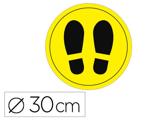 [160530] Circulo de señalizacion adhesivo apli para suelo pvc 100 mc pies color amarillo/negro diametro 30 cm