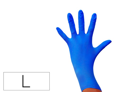 [160174] Guantes de nitrilo desechable sensitive sin polvo talla l grande color azul caja de 100 unidades