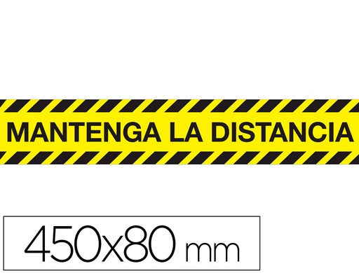 [159507] Cinta adhesiva de señalizacion mantenga la distancia de seguridad pvc 165 mc 450x80 mm