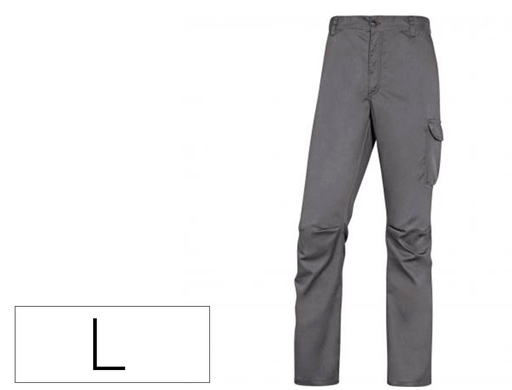 [158984] Pantalon de trabajo deltaplus cintura elastica 5 bolsillos color gris / negro talla l