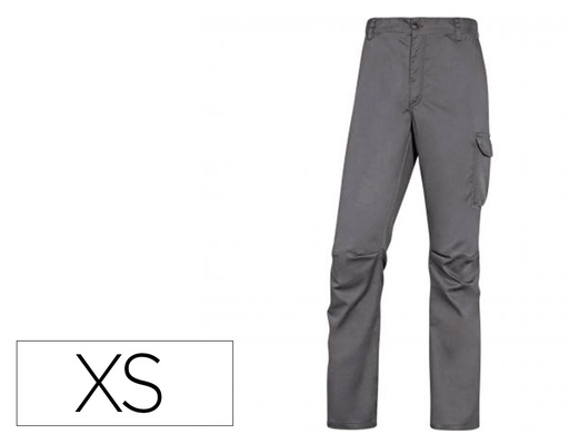 [158981] Pantalon de trabajo deltaplus cintura elastica 5 bolsillos color gris / negro talla xs