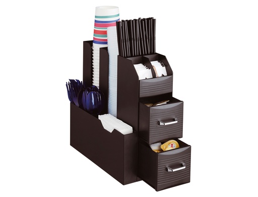 [156147] Organizador archivo 2000 hora del cafe varios compartimentos accesorios cafe polipropileno negro