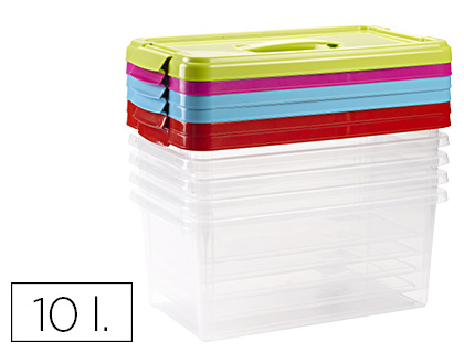 [154511] Caja multiusos plastico 10 l numero 24 tapa de color con asa 385x230x175 mm