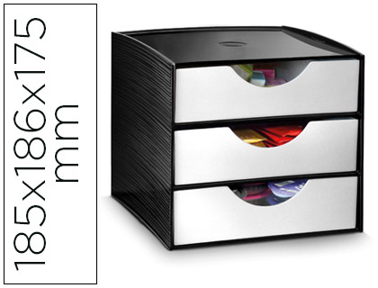 [78562] Modulo cajones de sobremesa cep 3 cajones poliestireno color gris/marron especial para snacks 185x186x175 mm