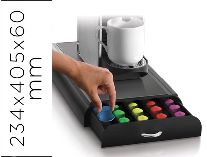 [78561] Cajon organizador cep poliestireno con 5 compartimentos color negro especial capsulas monodosis