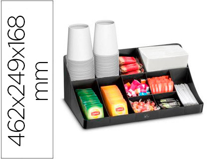 [78560] Bandeja organizadora cep con 11 compartimentos poliestireno color negro especial para snacks